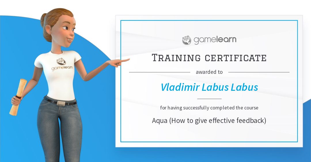 Gamelearn Training Certificate